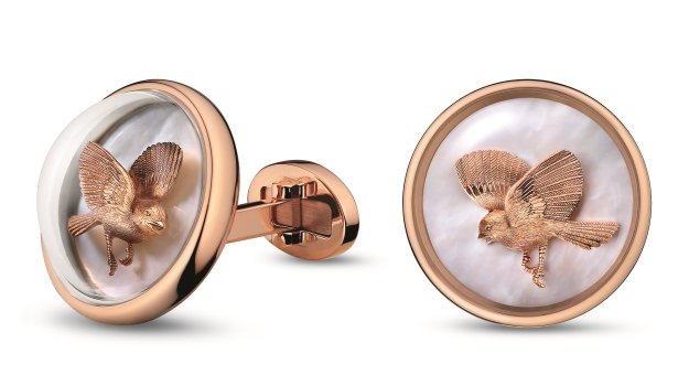 Jaquet Droz - Cufflinks bird relief