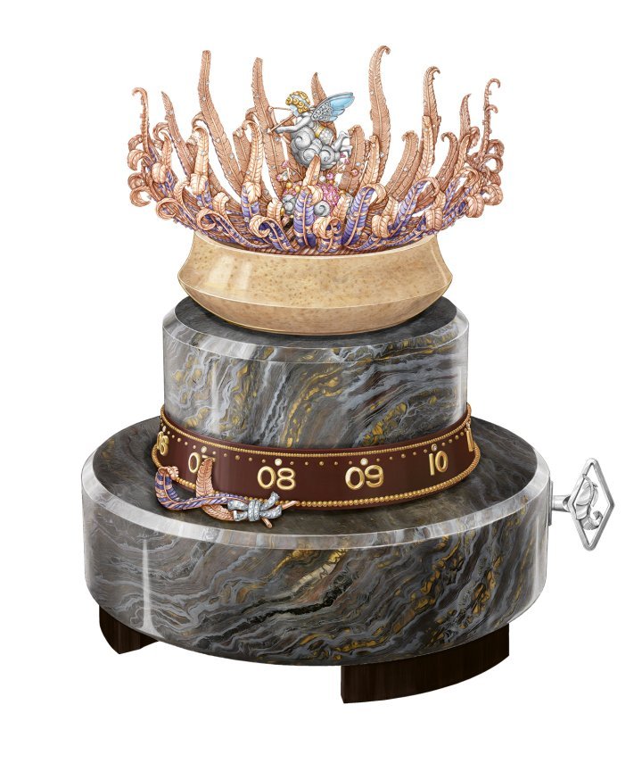 The Naissance de l'Amour automaton is a unique piece created in partnership with François Junod's workshop.
