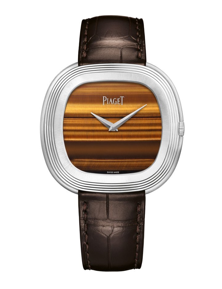 Powered by the Manufacture 501P1 automatic movement, the new Andy Warhol Tiger's Eye watch, Piaget