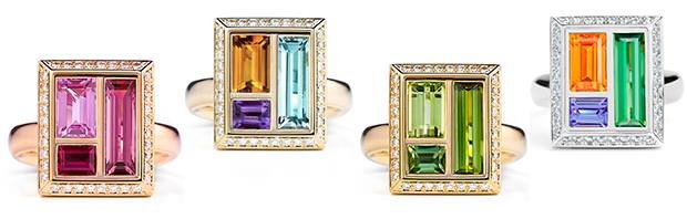 The Chocolate Box Blue will join the existing Chocolate Box rings (L-R) The Rose, Original, Envy and Clash