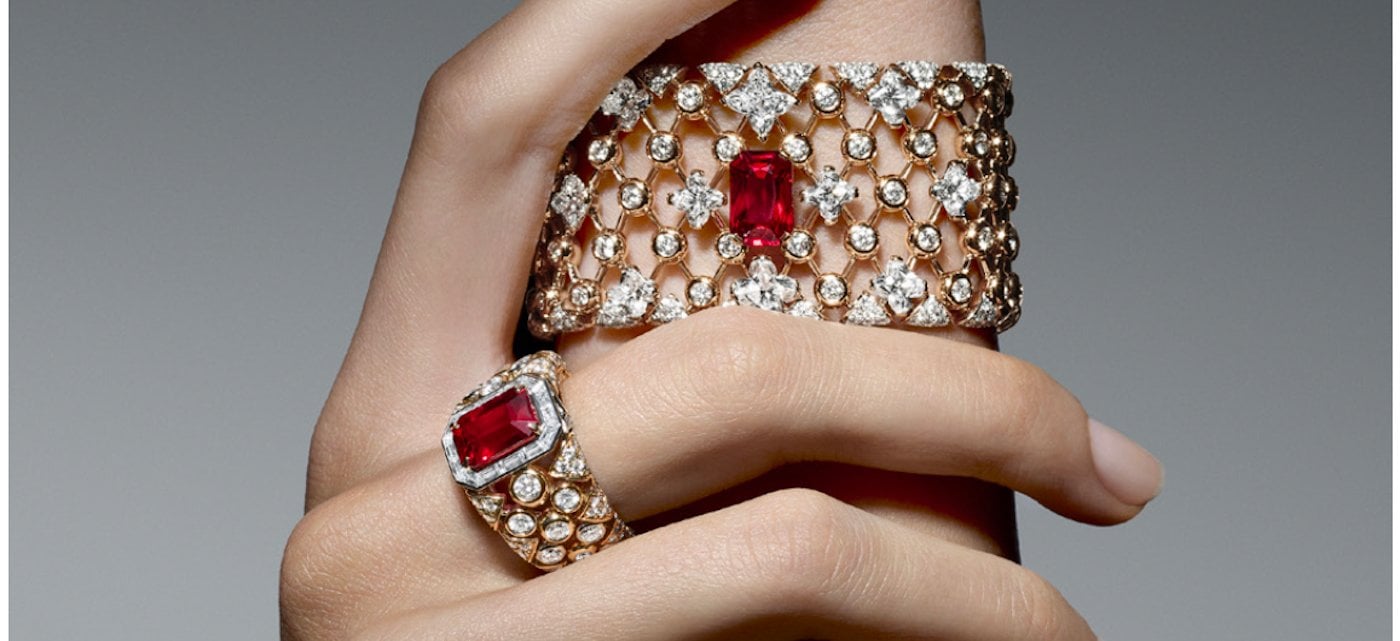 Louis Vuitton Damier Ring, White Gold and Diamonds