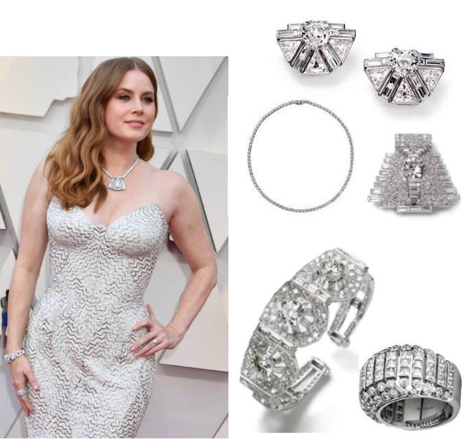 Cartier Collection earrings, London, 1934, platinum, diamonds - Cartier High Jewelry Tennis necklace, platinum, diamonds - Cartier Collection clip brooch, Paris, 1935, platinum, diamonds - Cartier Collection bracelet, Paris, 1937, platinum, diamonds - Cartier Collection ring, circa 2005, white gold, diamonds