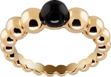 Perlée variation ring, yellow gold, onyx