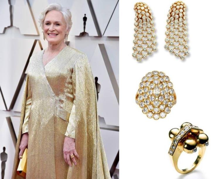 Cartier Collection earrings, 1990, yellow gold, diamonds - Cartier Collection ring, 1995, yellow gold, diamonds - Cartier Collection ring, London, 1970, yellow gold, platinum, diamonds