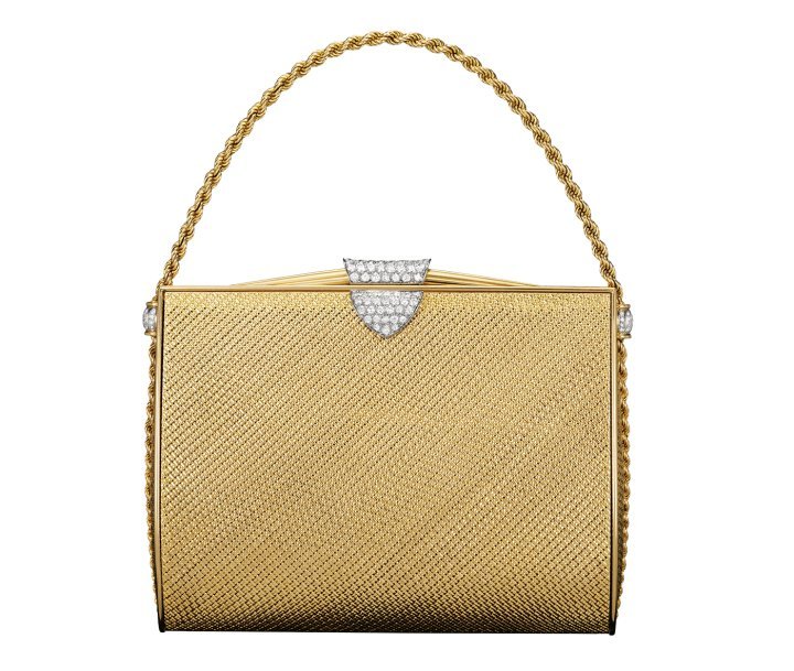 Vannerie evening bag, 1959, yellow gold, platinum, diamonds, Van Cleef & Arpels Collection