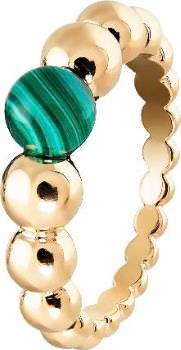 Perlée variation ring, yellow gold, malachite
