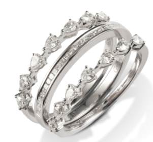 “Passion” diamond bridal rings in 18K gold 