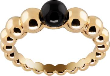 Perlée variation ring, yellow gold, onyx