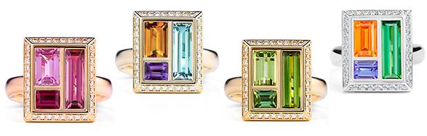 The Chocolate Box Blue will join the existing Chocolate Box rings (L-R) The Rose, Original, Envy and Clash
