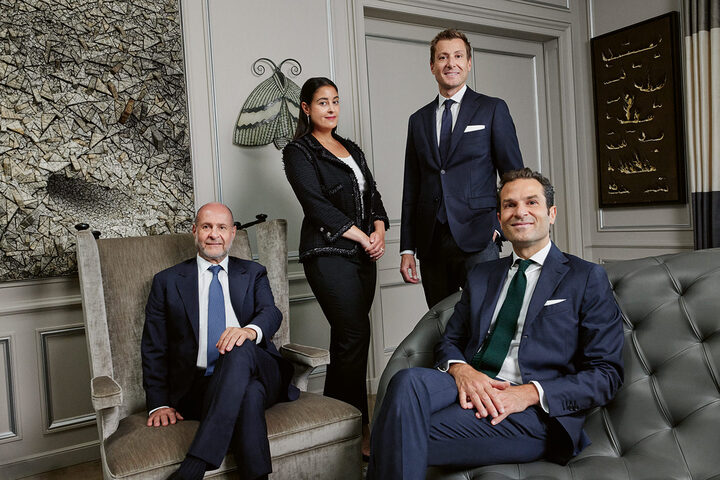 Albert Boghossian with his daughter, Dalia, and his nephews, Roberto and Ralph.